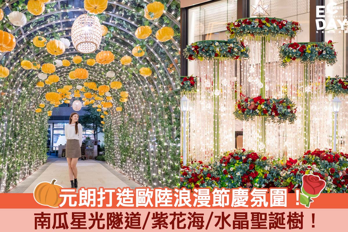【聖誕商場2020】歐陸高貴浪漫氛圍！元朗南瓜星光隧道+紫花海！